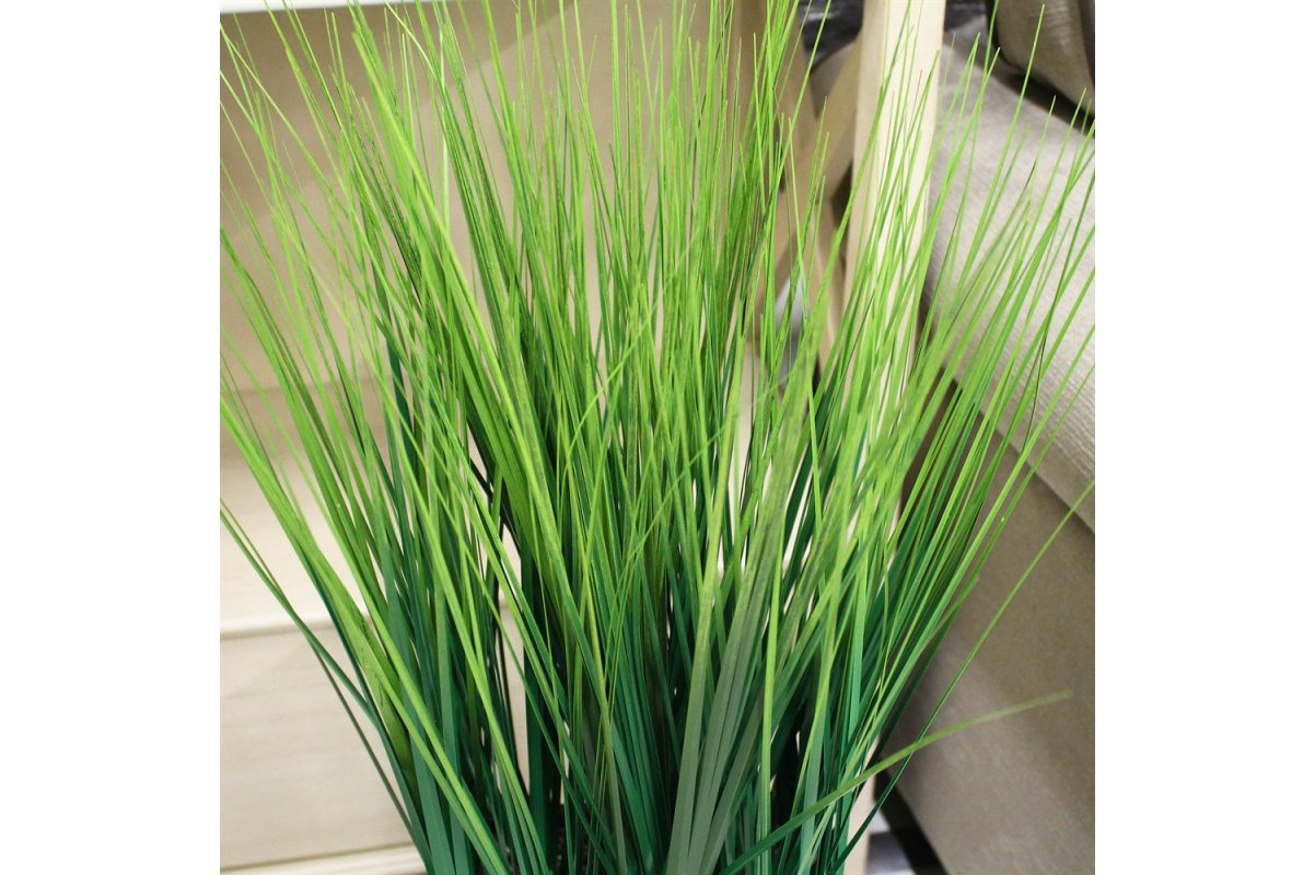Трава искусственная низкая зеленая в высоком кашпо 84 см - Фото 3