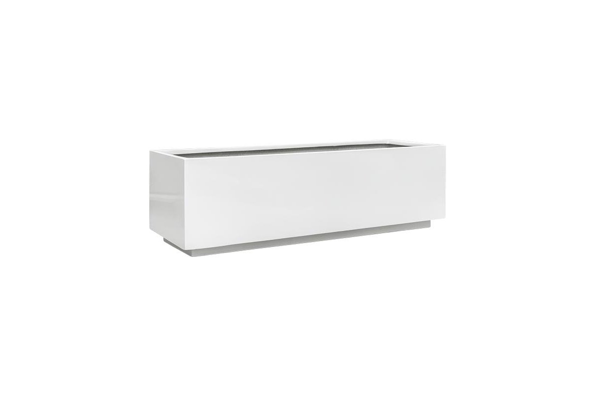 Кашпо b-straight rectangle glossy white l140 w42 h41 см