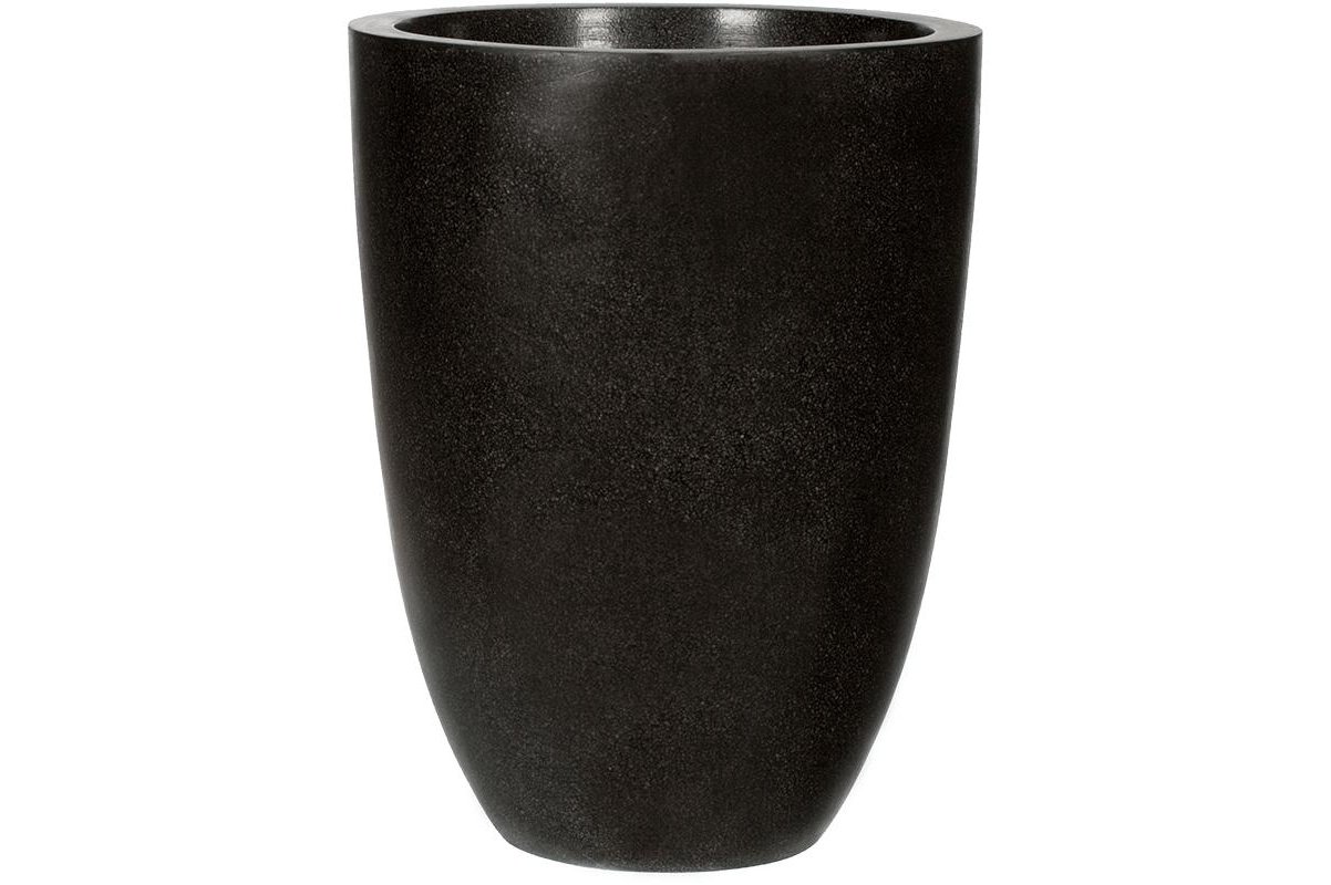 Кашпо capi lux vase elegance low iii black d46 h58 см