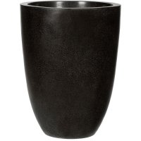 Кашпо capi lux vase elegance low iii black d46 h58 см
