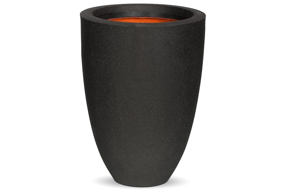 Кашпо capi urban smooth nl vase elegance low ii black d36 h47 см