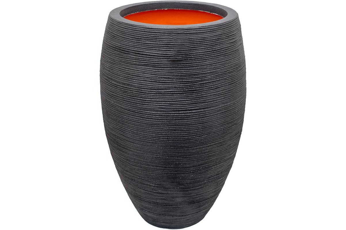 Кашпо capi nature rib nl vase vase elegant deluxe black d56 h86 см