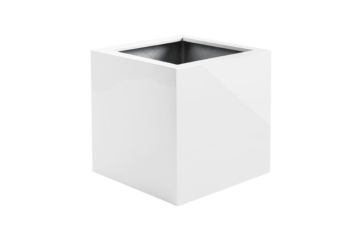 Кашпо Argento cube белое l30 w30 h30 см