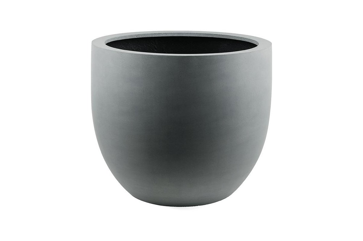 Кашпо Argento egg pot серое d55 h46 см