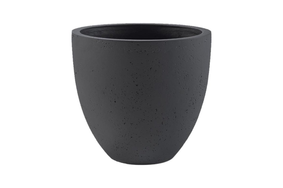 Кашпо Grigio egg pot антрацит бетон d50 h45 см