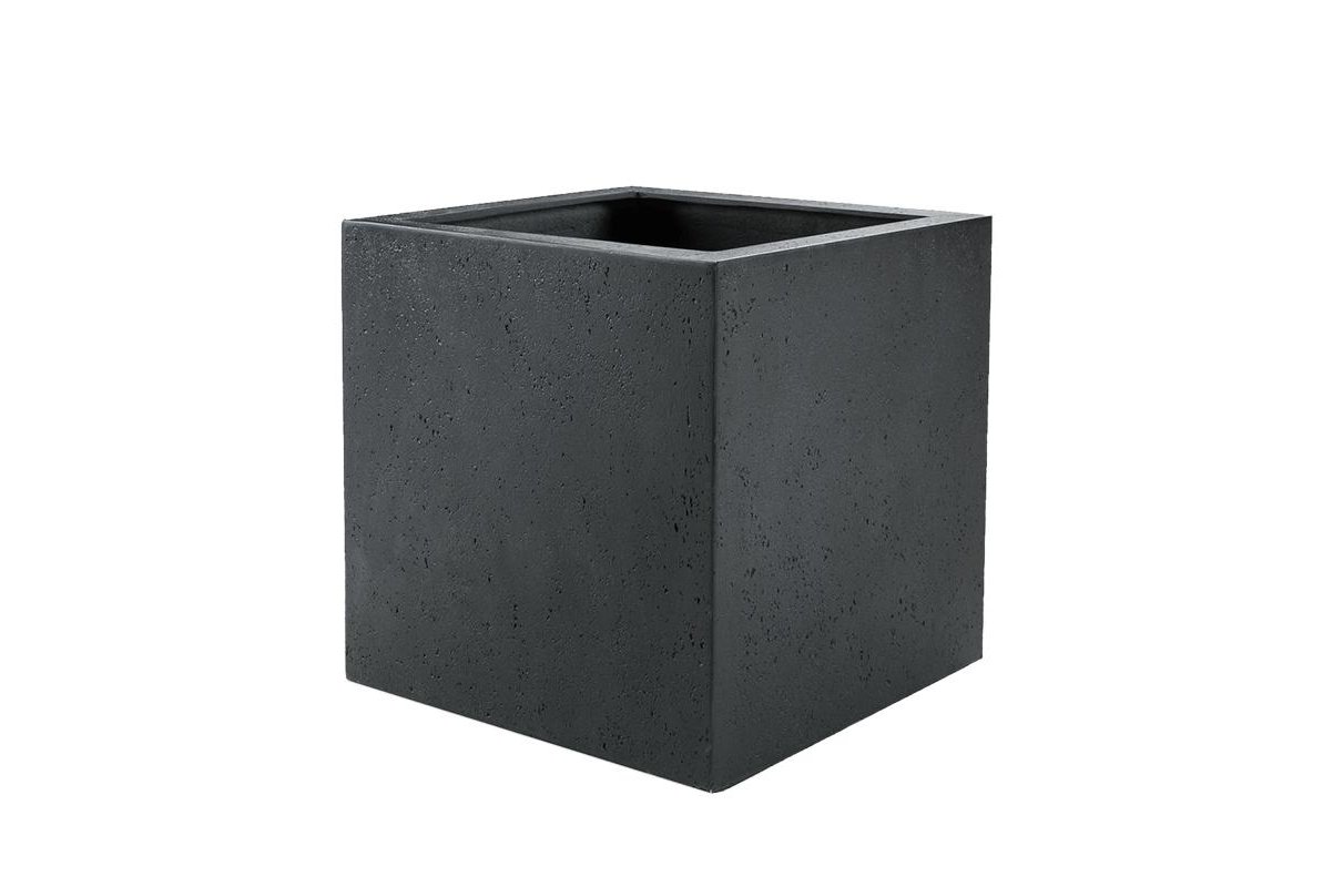 Кашпо Grigio cube антрацит бетон l50 w50 h50 см