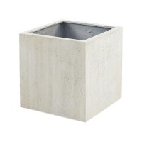 Кашпо Grigio cube белый бетон l30 w30 h30 см