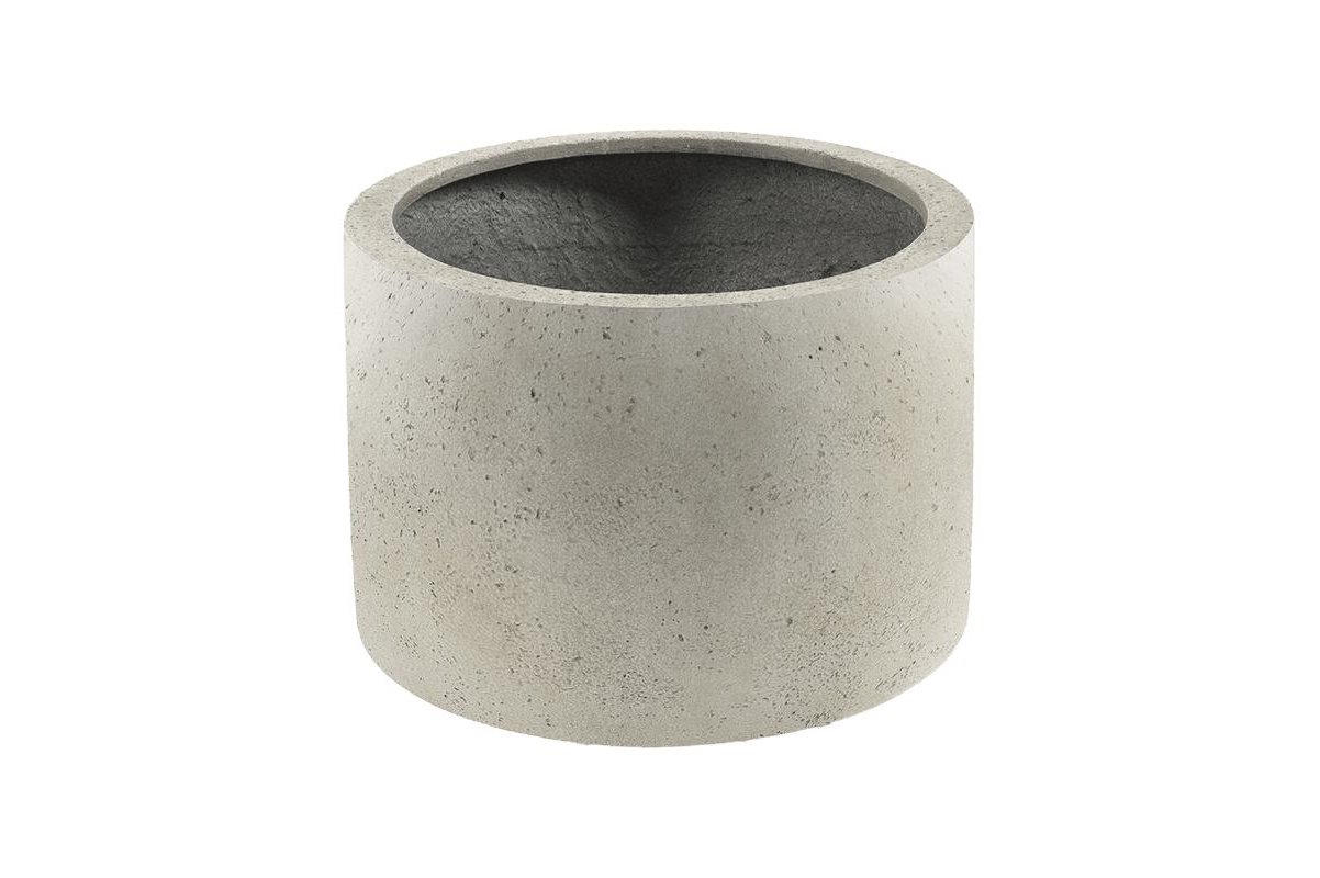 Кашпо Grigio cylinder белый бетон d48 h32 см
