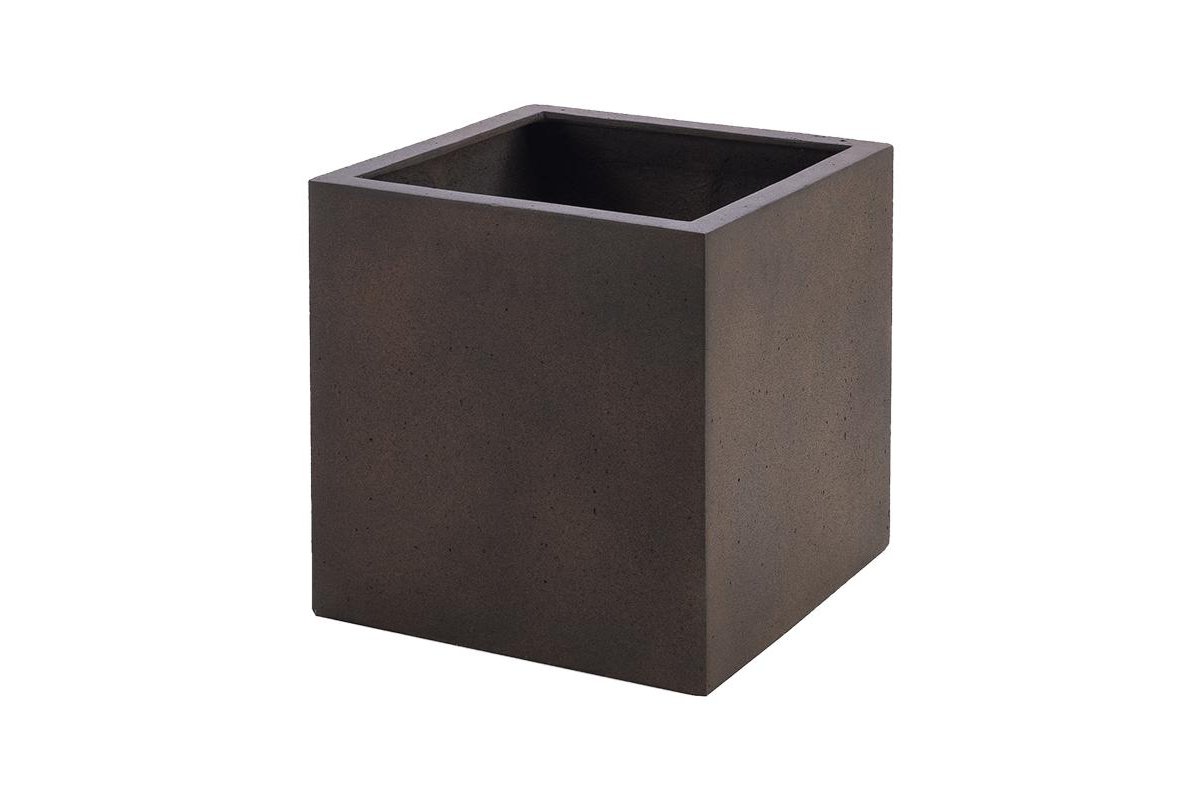 Кашпо Grigio cube бетон с ржавчиной l60 w60 h60 см