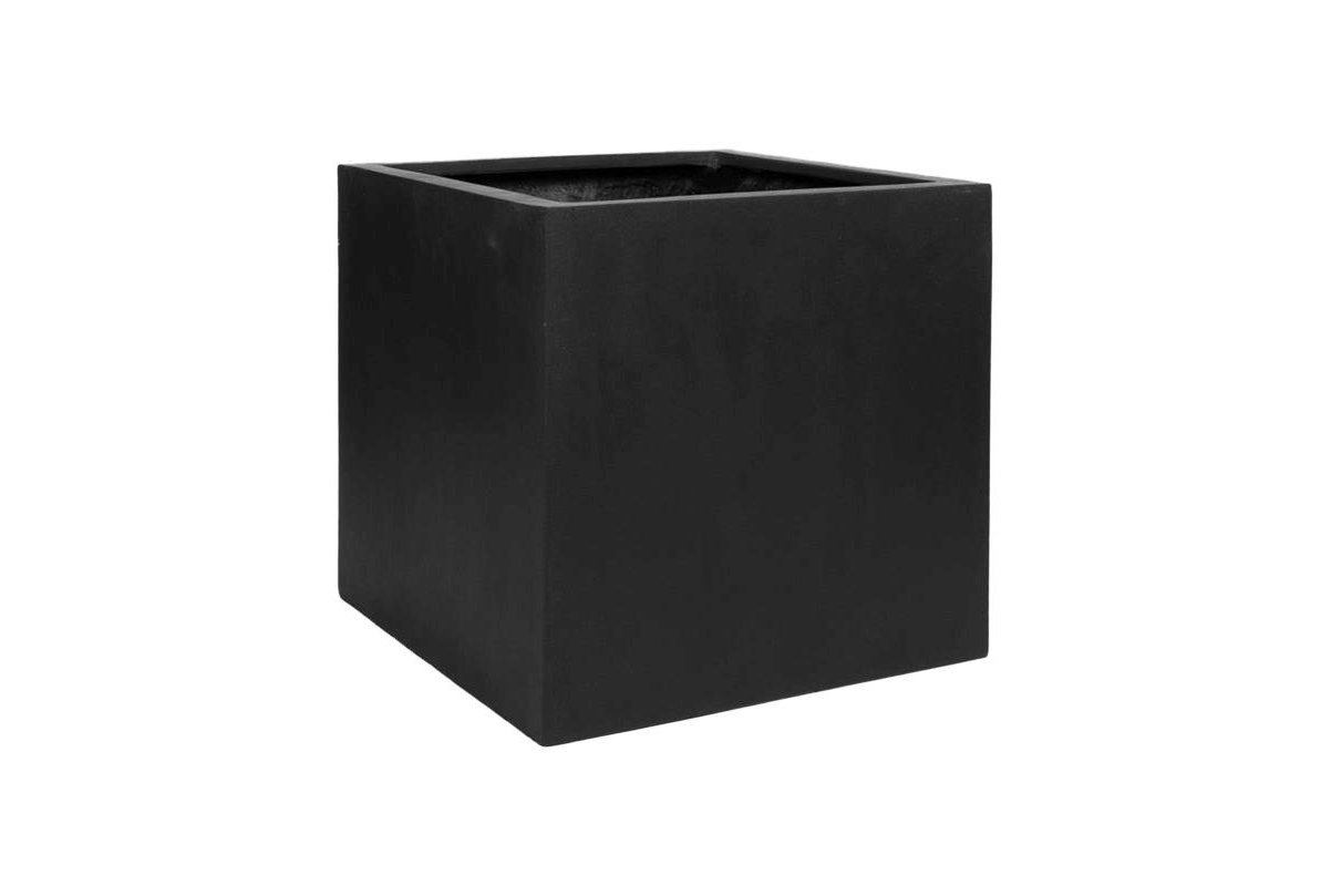 Кашпо fiberstone block black xxl l70 w70 h70 см