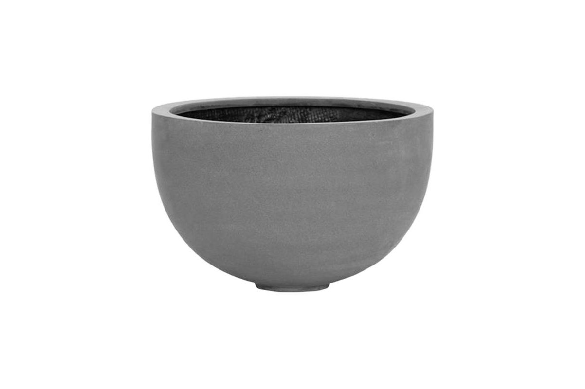 Кашпо fiberstone bowl grey d45 h28 см