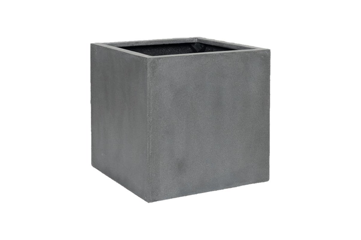 Кашпо fiberstone block grey xxl l70 w70 h70 см