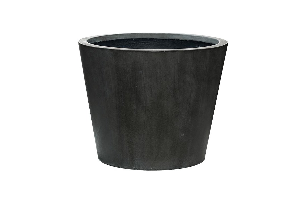 Кашпо fiberstone bucket m antique grey d49 h40 см