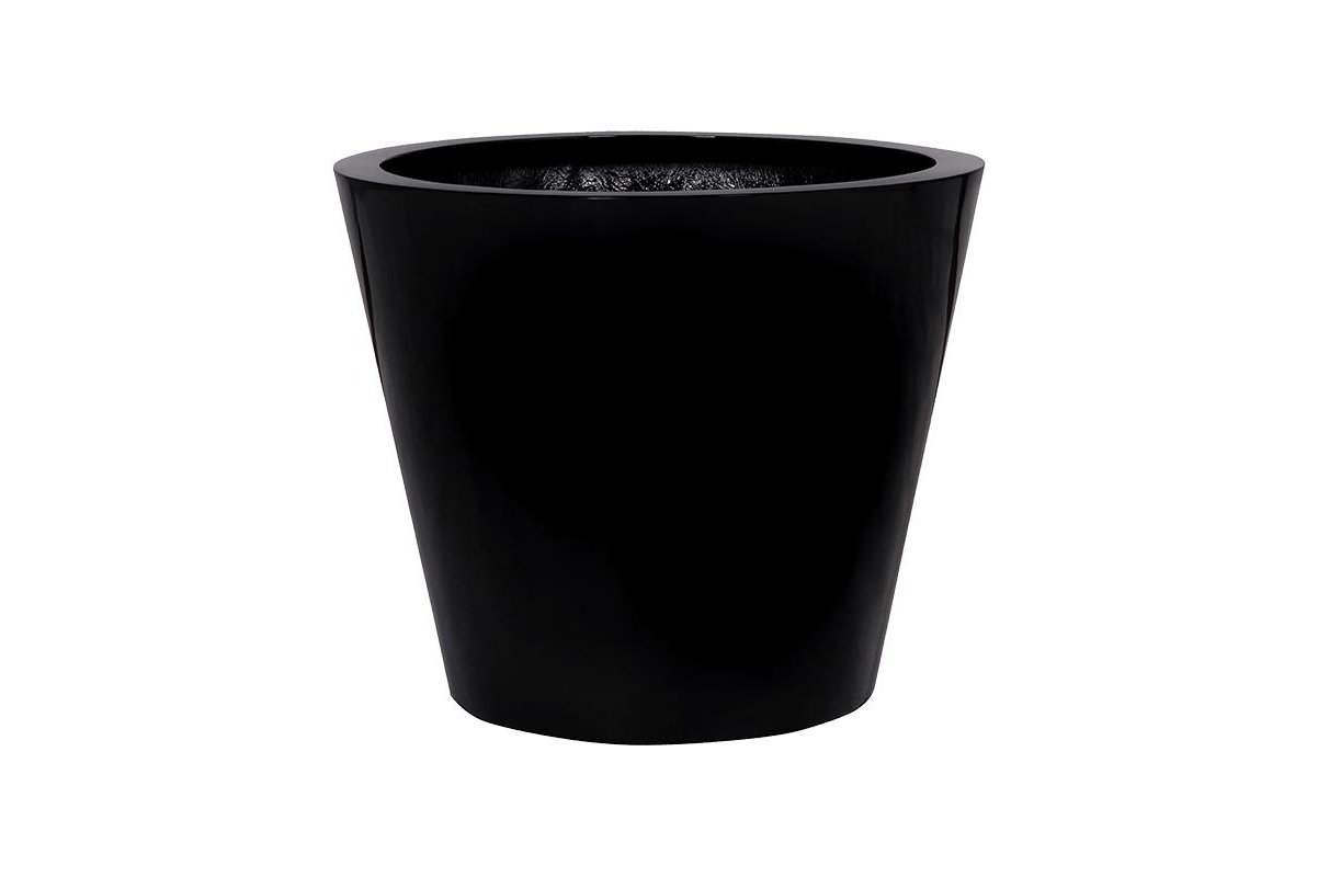 Кашпо fiberstone glossy black bucket s d49 h40 см