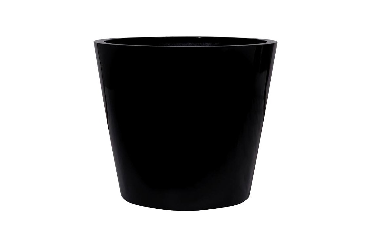 Кашпо fiberstone glossy black bucket l d68 h60 см