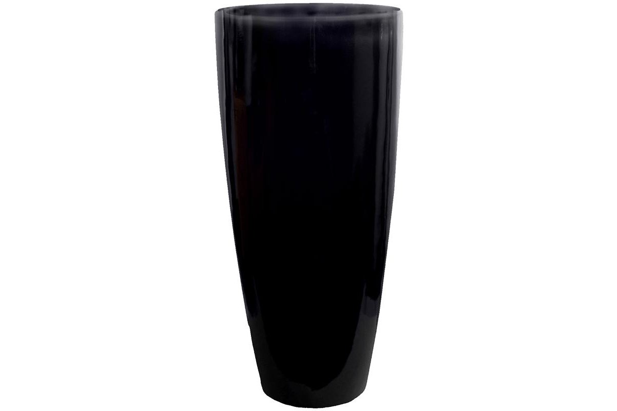 Кашпо fiberstone glossy black dax l d37 h80 см