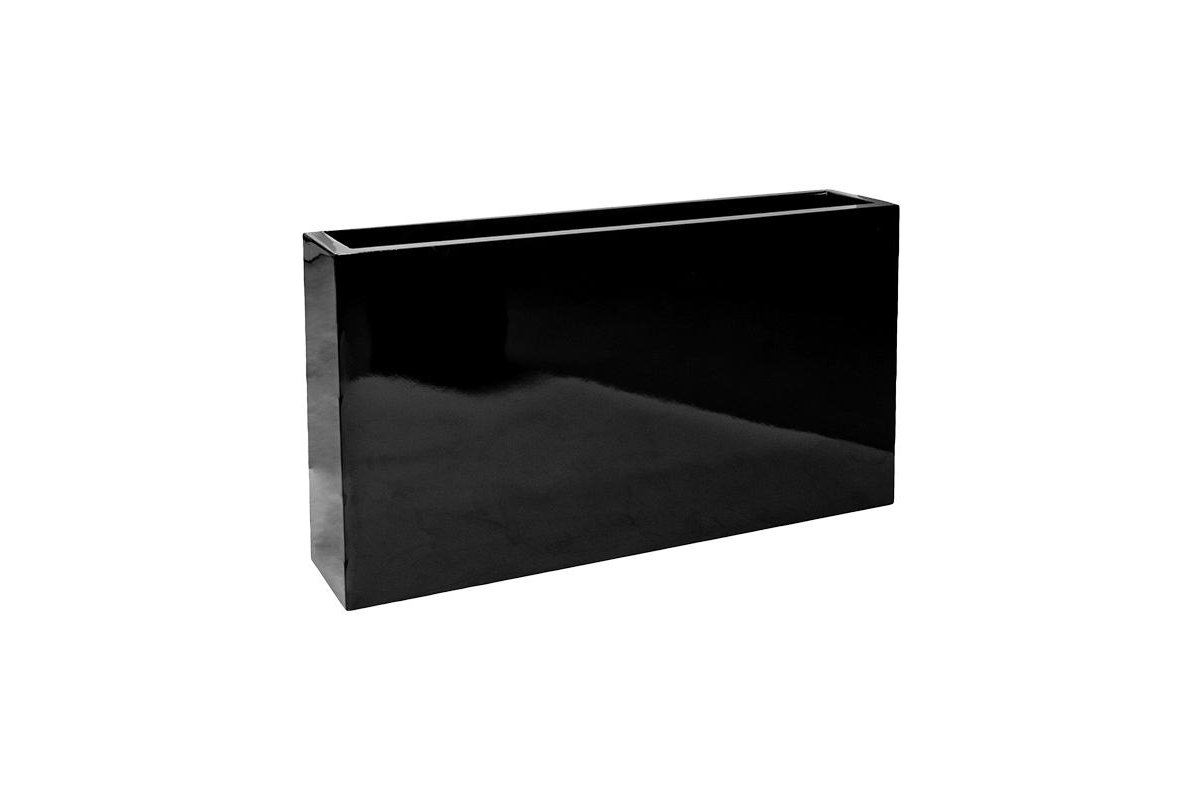 Кашпо fiberstone glossy black jort slim s l91 w20 h50 см