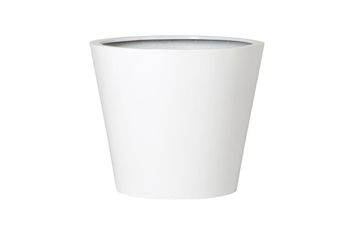 Кашпо fiberstone glossy white bucket xs d40 h35 см