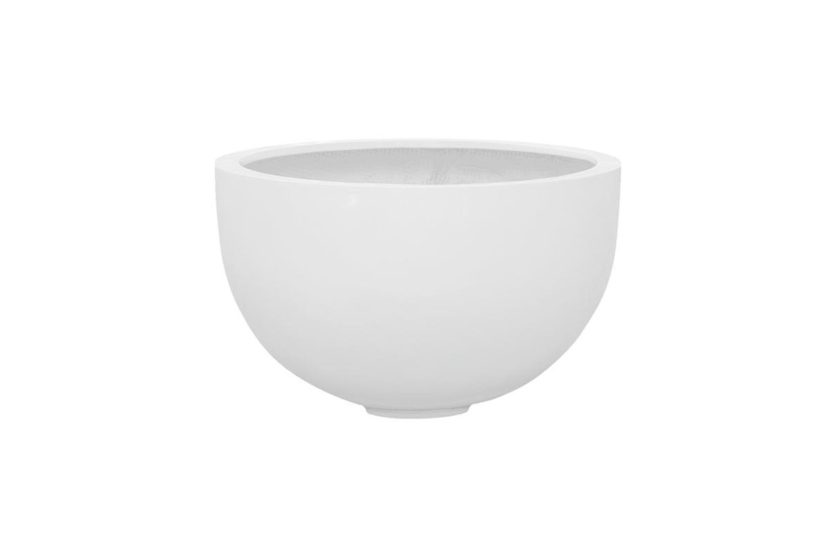 Кашпо fiberstone glossy white bowl m d45 h28 см