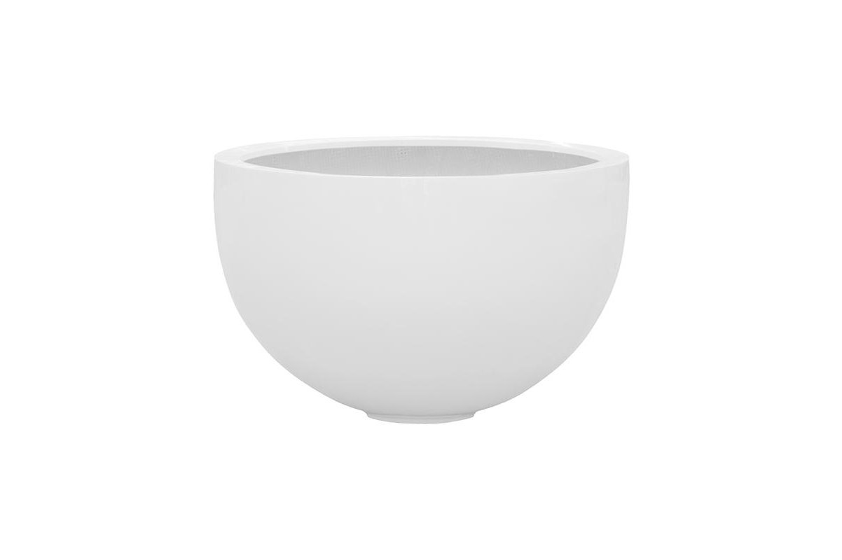 Кашпо fiberstone glossy white bowl l d60 h38 см