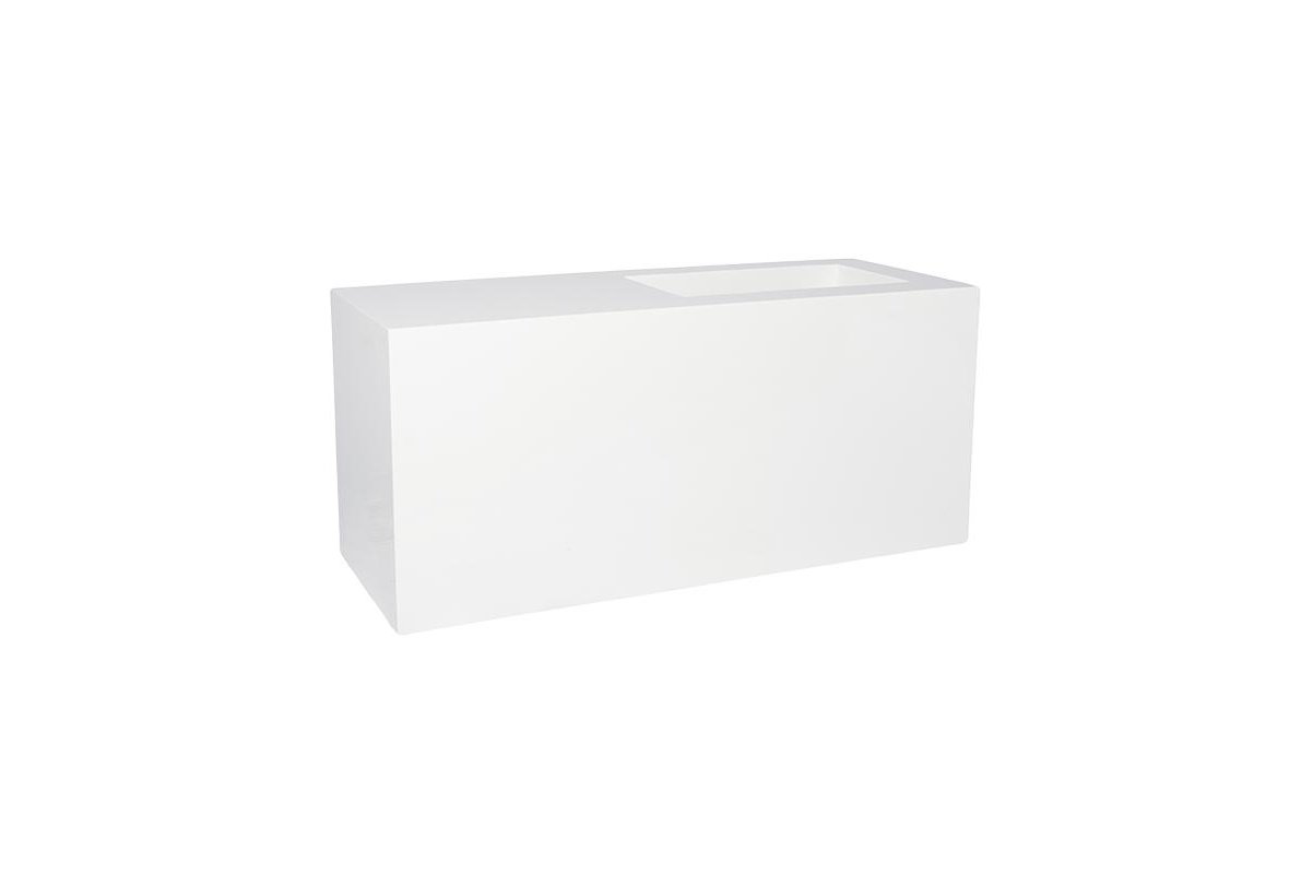 Кашпо fiberstone glossy white jort seating s l100 w40 h45 см