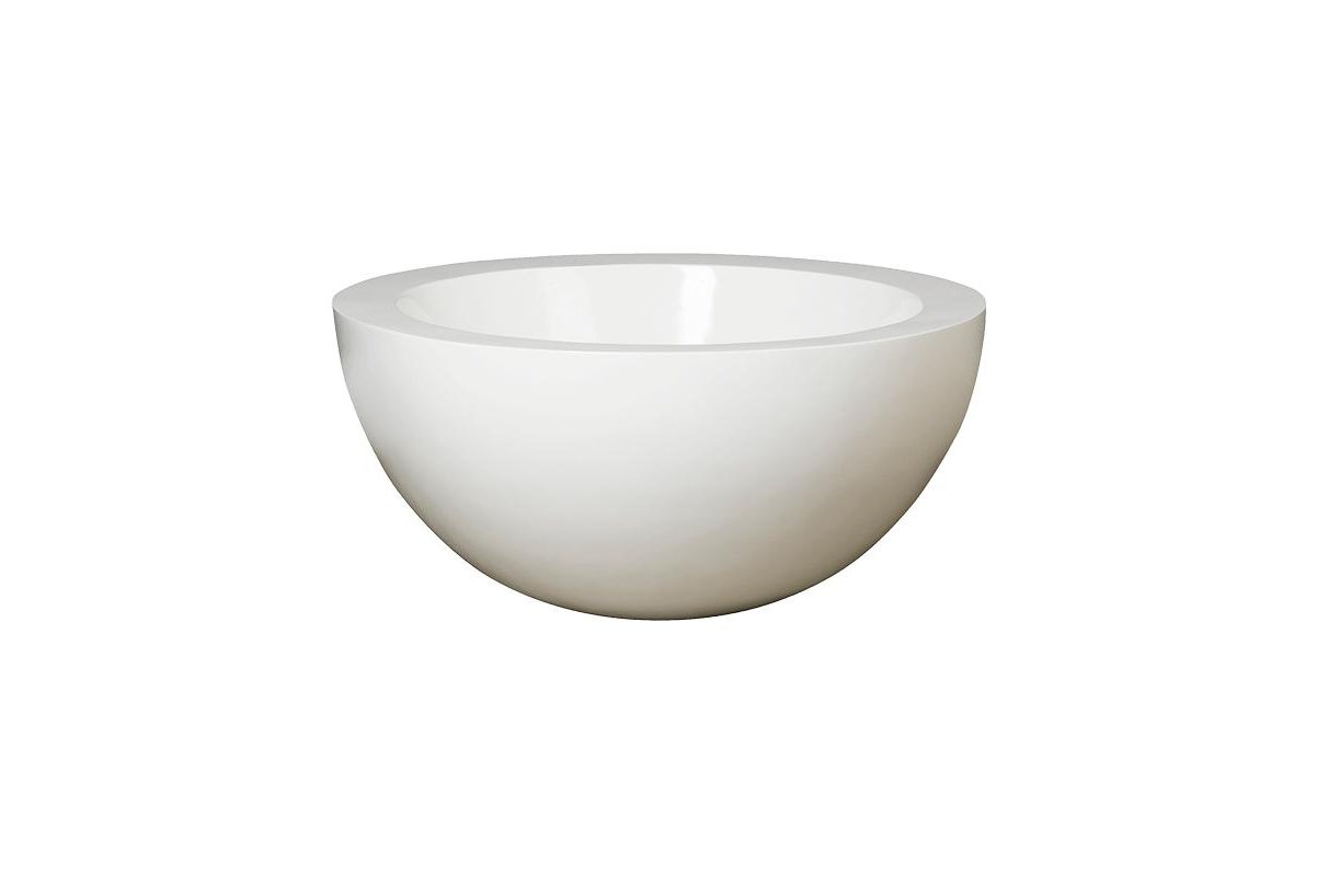 Кашпо fiberstone glossy white vic bowl d60 h28 см