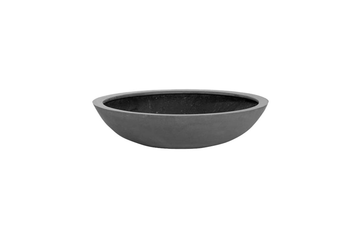 Кашпо fiberstone jumbo bowl grey m d85 h22 см