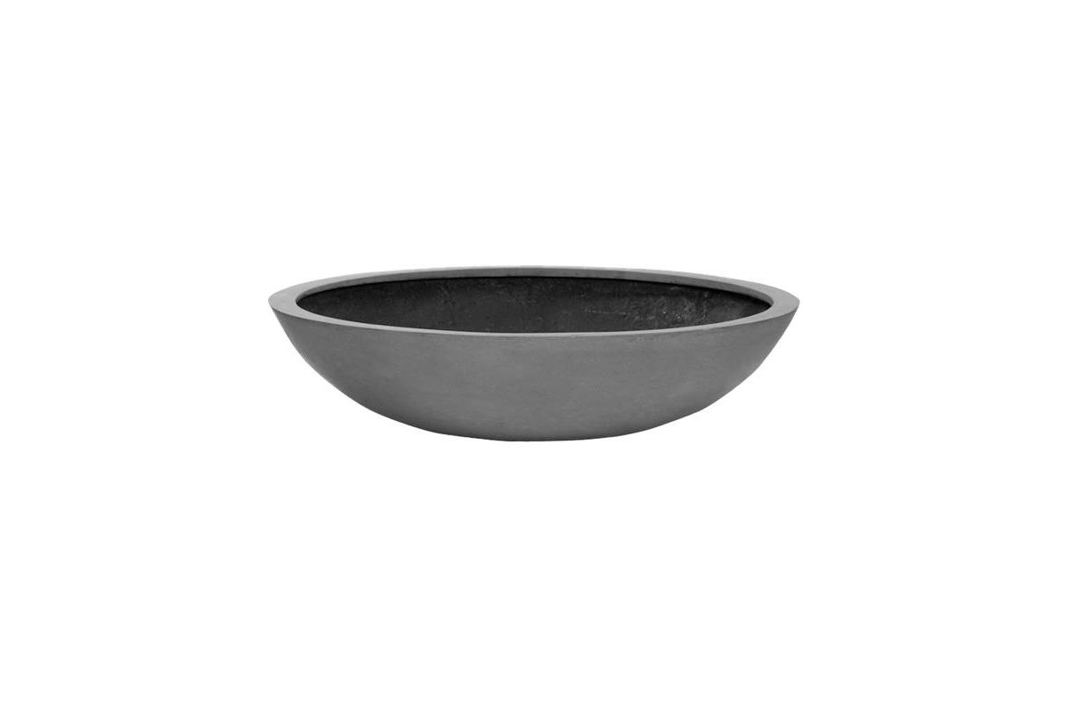 Кашпо fiberstone jumbo bowl grey l d110 h27 см