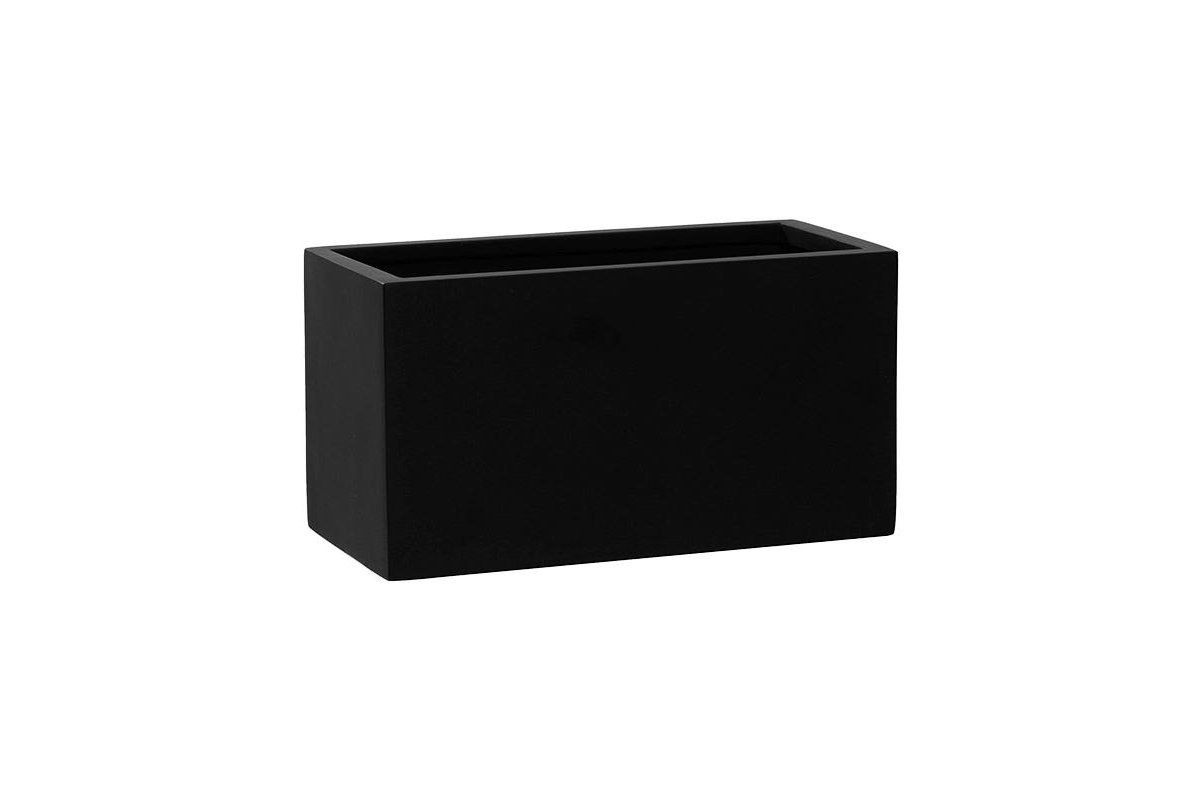 Кашпо fiberstone mini matt black jort xs l30 w15 h15 см