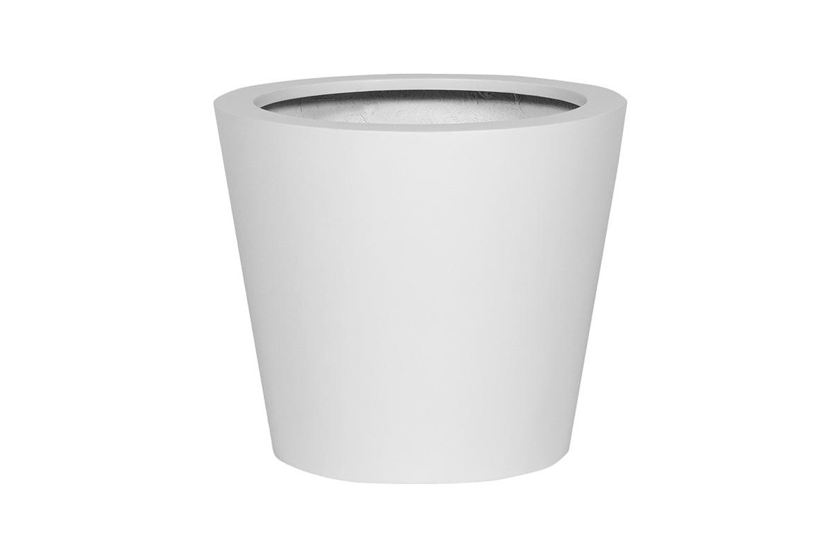 Кашпо fiberstone matt white bucket xs d40 h35 см
