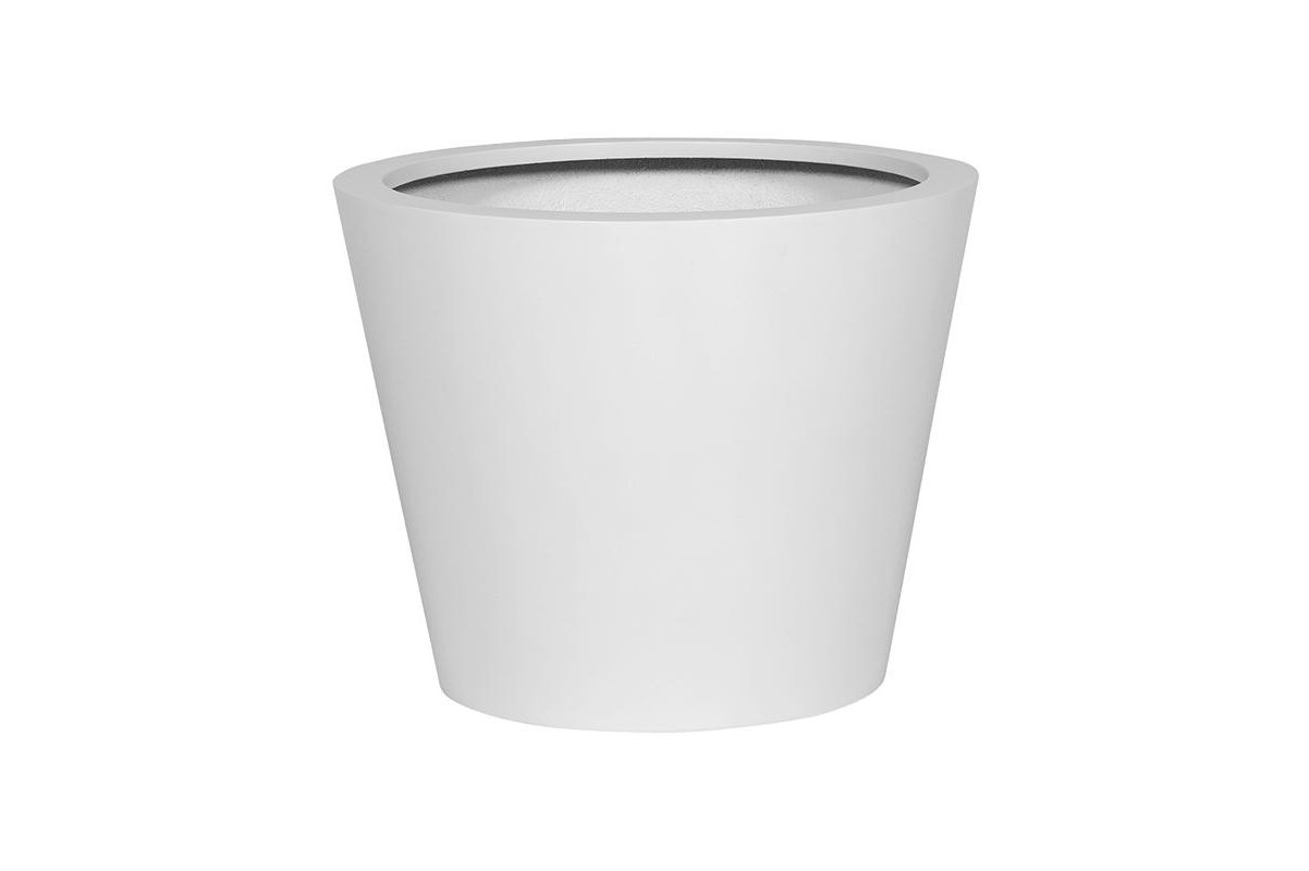 Кашпо fiberstone matt white bucket s d50 h40 см