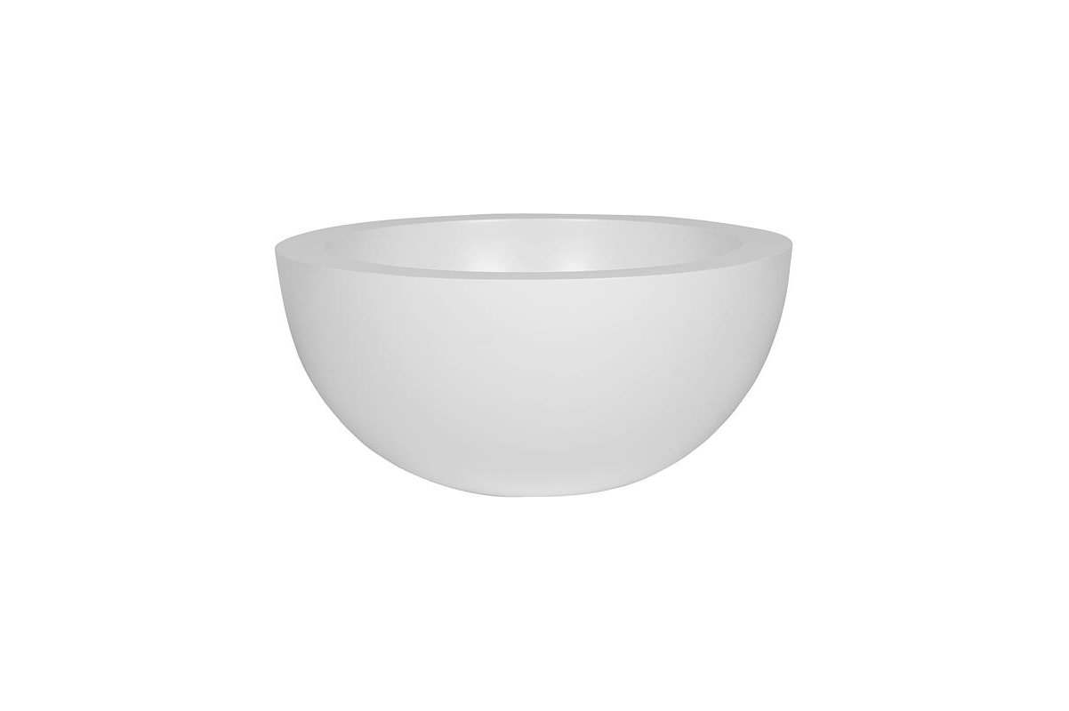 Кашпо fiberstone matt white vic bowl l d60 h28 см
