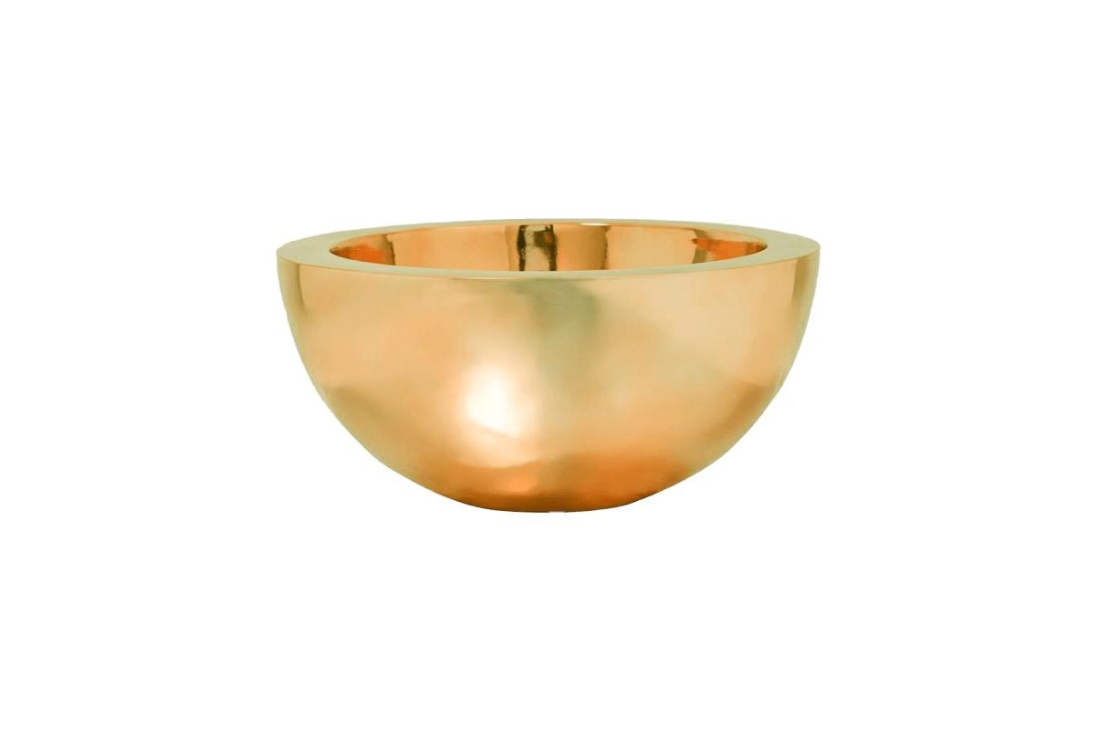 Кашпо fiberstone platinum glossy gold vic bowl l d60 h28 см