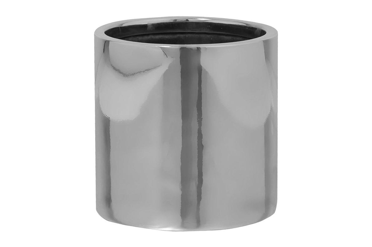 Кашпо fiberstone platinum silver puk s d15 h15 см