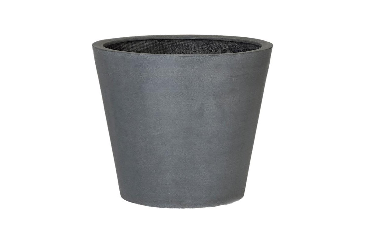 Кашпо fiberstone bucket grey m d58 h50 см