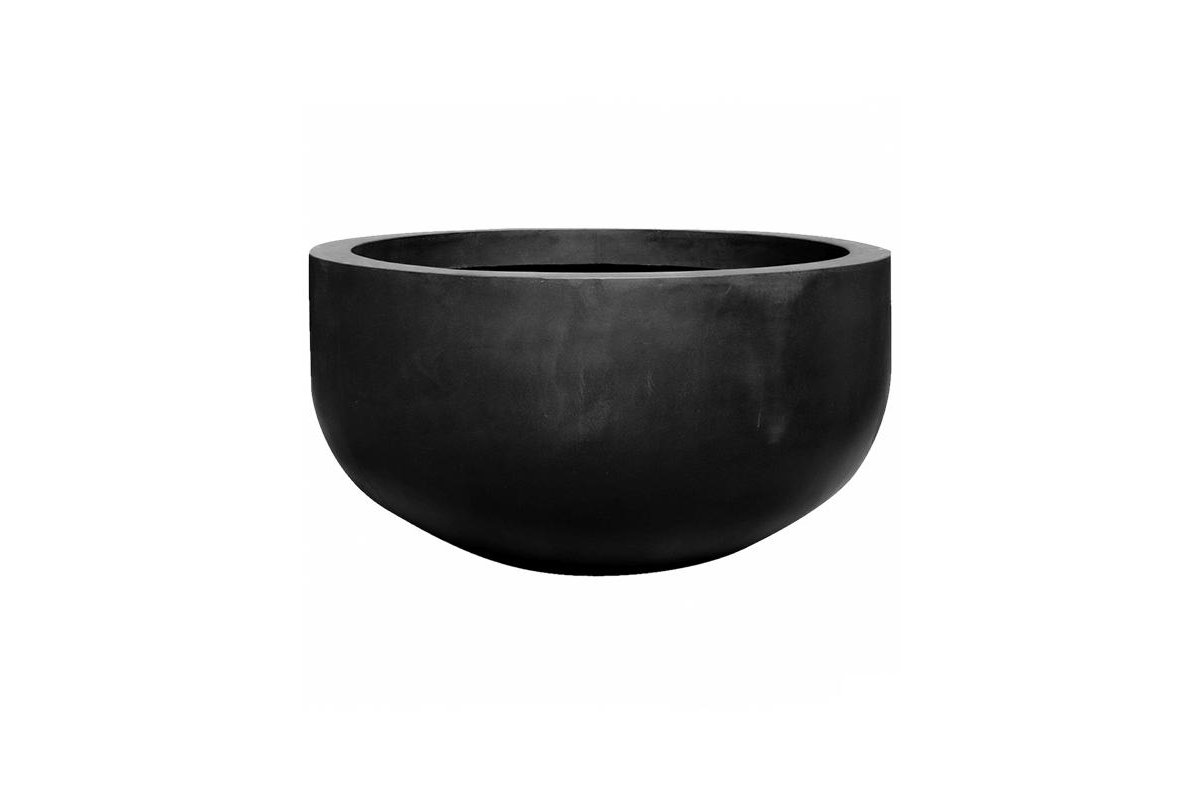 Кашпо fiberstone city bowl black s d92 h50 см