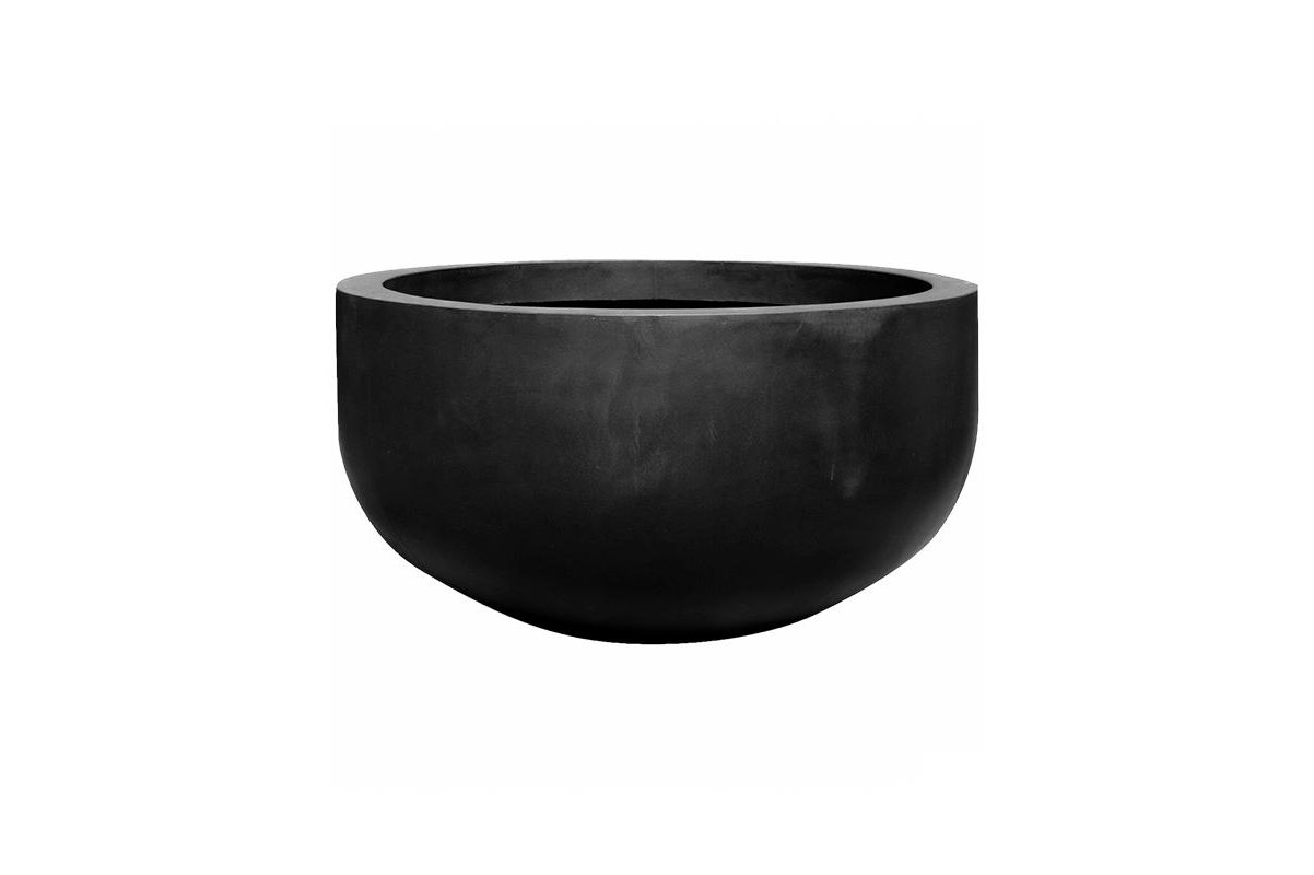 Кашпо fiberstone city bowl black m d110 h60 см