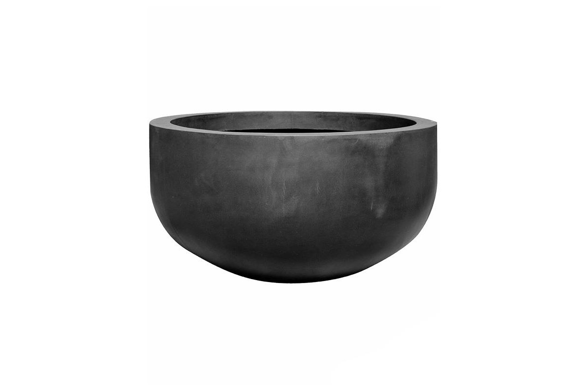Кашпо fiberstone city bowl black l d128 h68 см