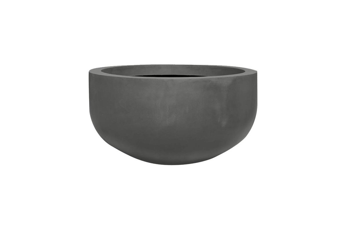 Кашпо fiberstone city bowl grey m d110 h60 см
