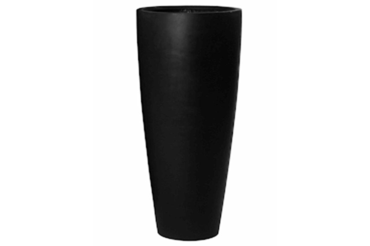 Кашпо fiberstone dax black l d37 h80 см