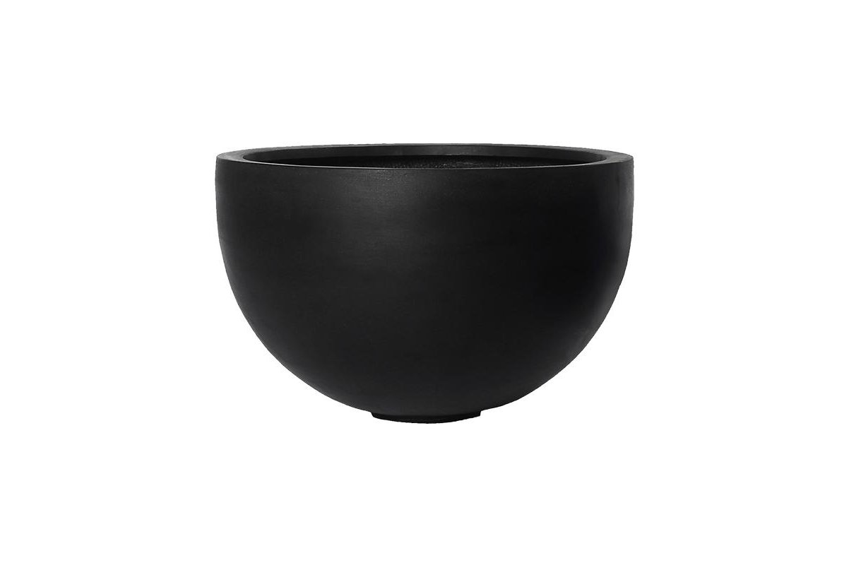 Кашпо fiberstone bowl black d60 h38 см