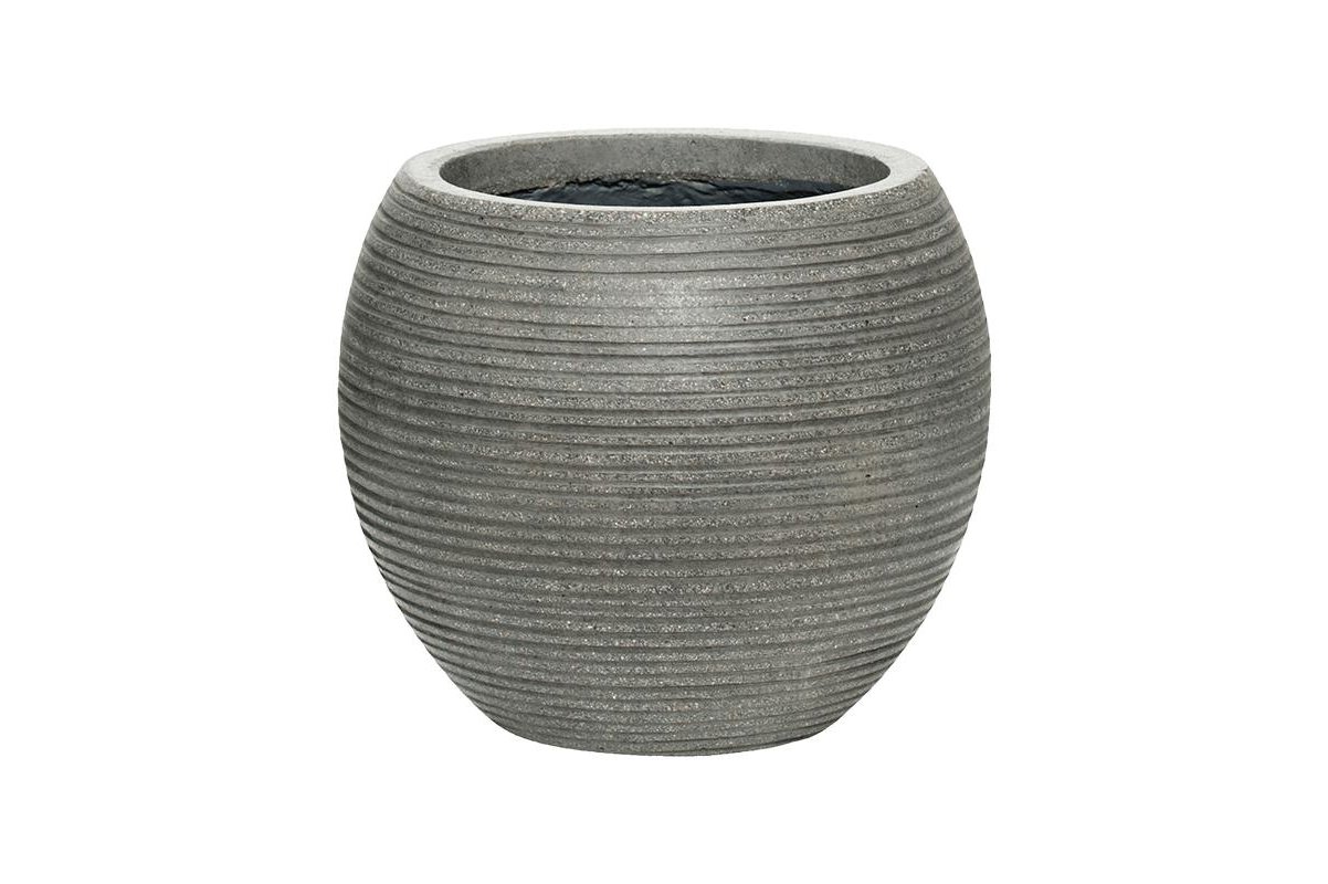 Кашпо fiberstone ridged dark grey abby s horizontal d23 h20 см