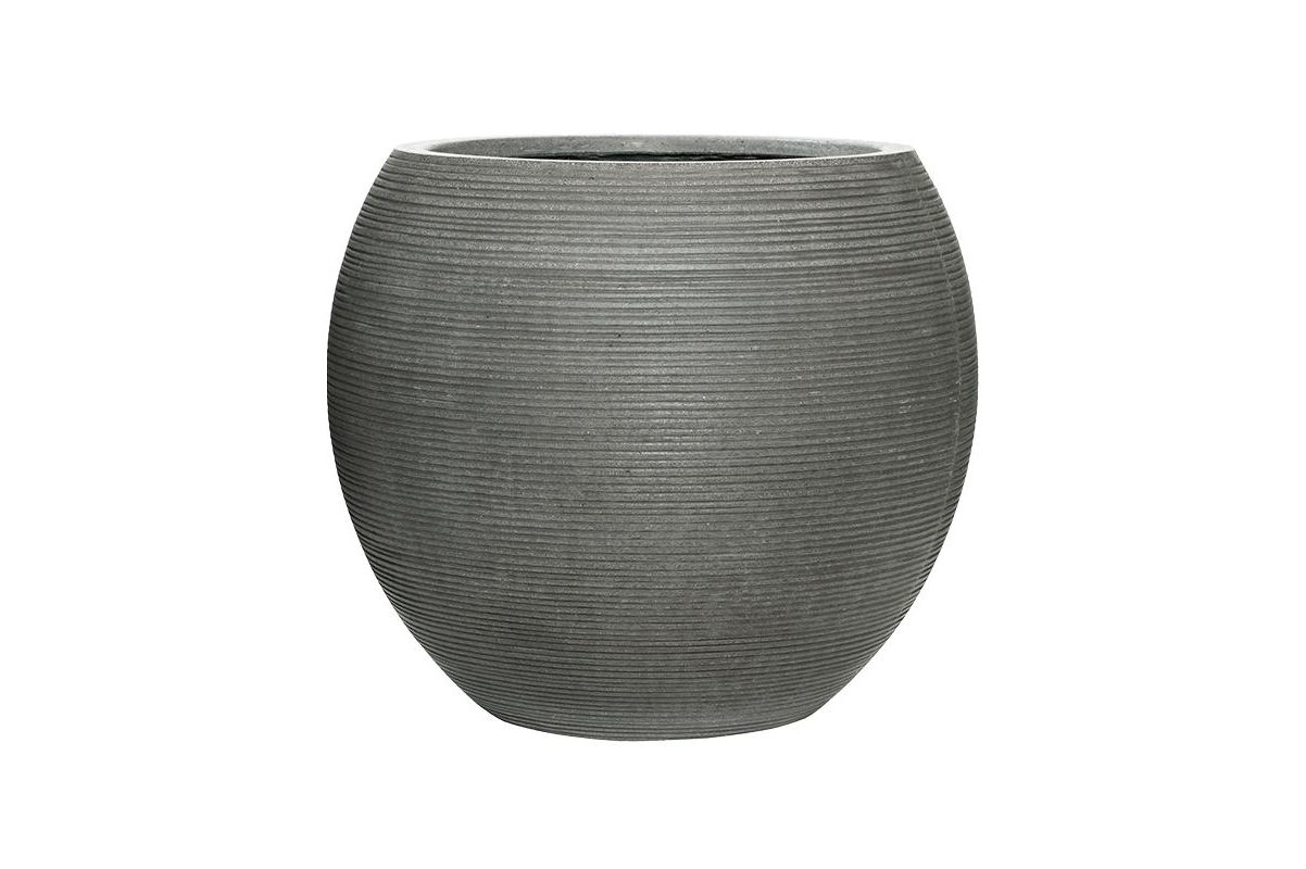 Кашпо fiberstone ridged dark grey abby l horizontal d52 h45 см