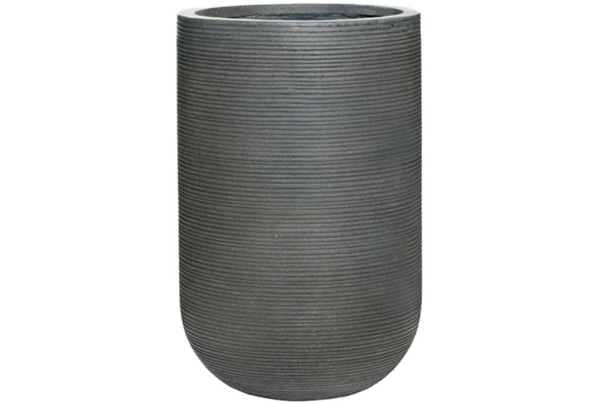 Кашпо fiberstone ridged dark grey cody m horizontal d35 h55 см