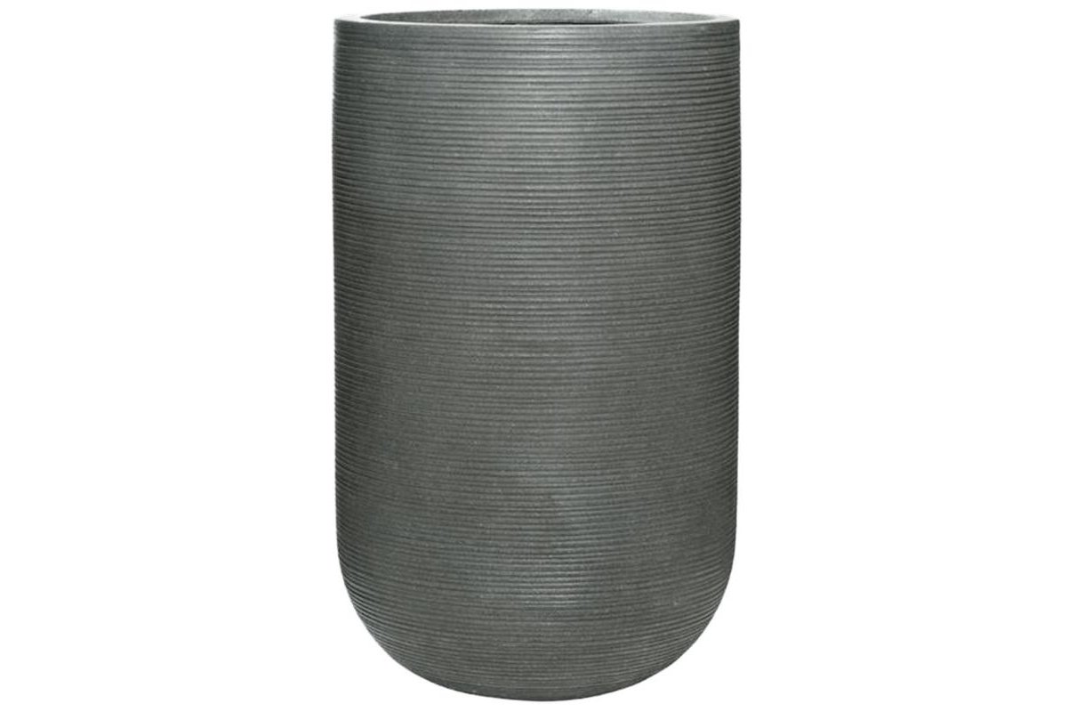 Кашпо fiberstone ridged dark grey cody l horizontal d42 h70 см