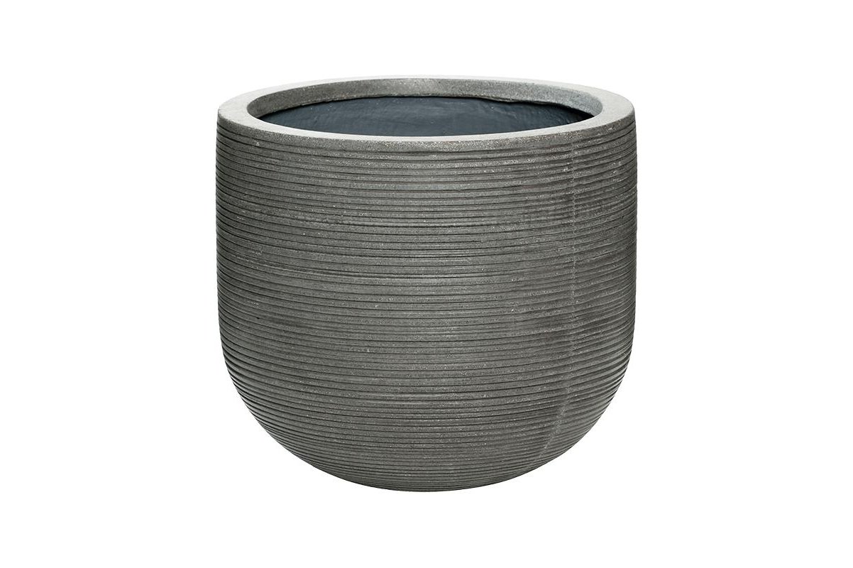 Кашпо fiberstone ridged dark grey cody m horizontal d35 h31 см