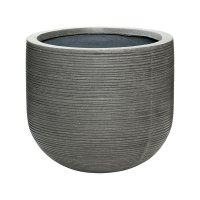 Кашпо fiberstone ridged dark grey cody m horizontal d35 h31 см