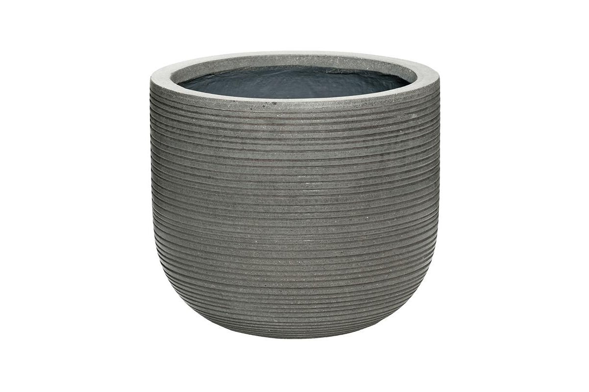 Кашпо fiberstone ridged dark grey cody s horizontal d28 h25 см