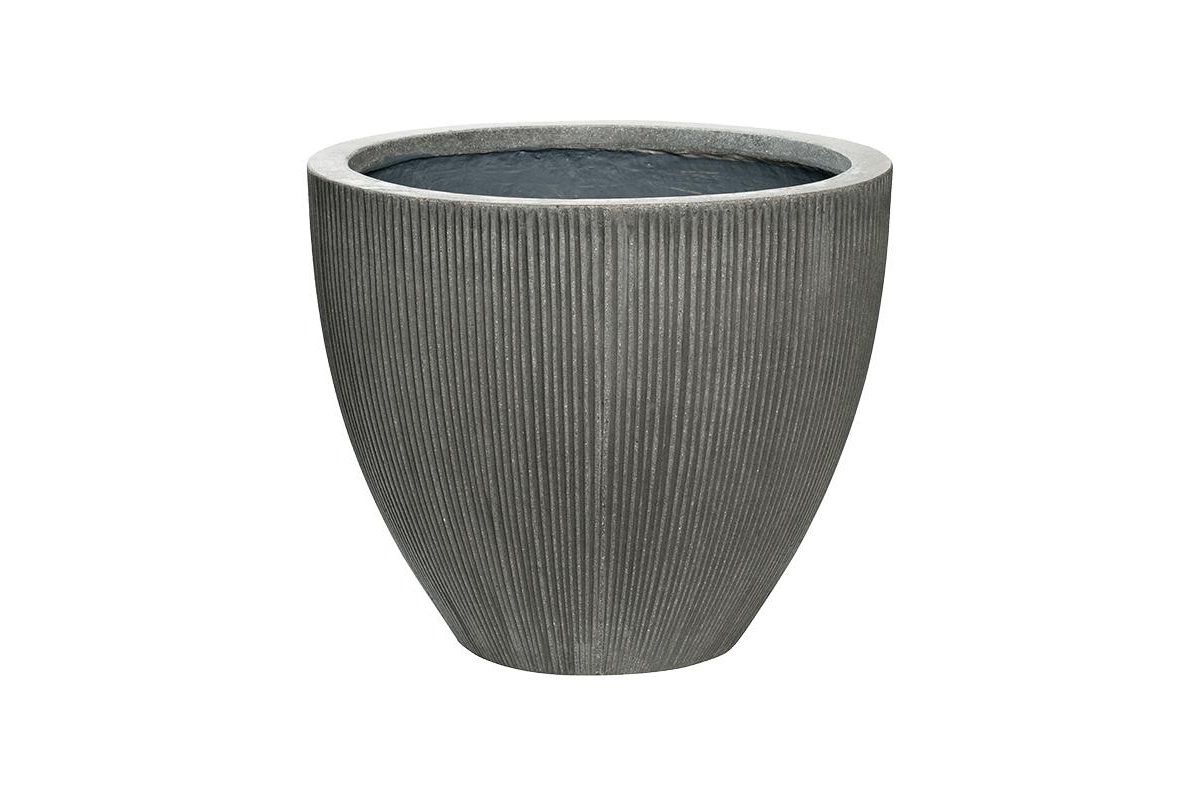 Кашпо fiberstone ridged dark grey jesslyn s d51 h43 см