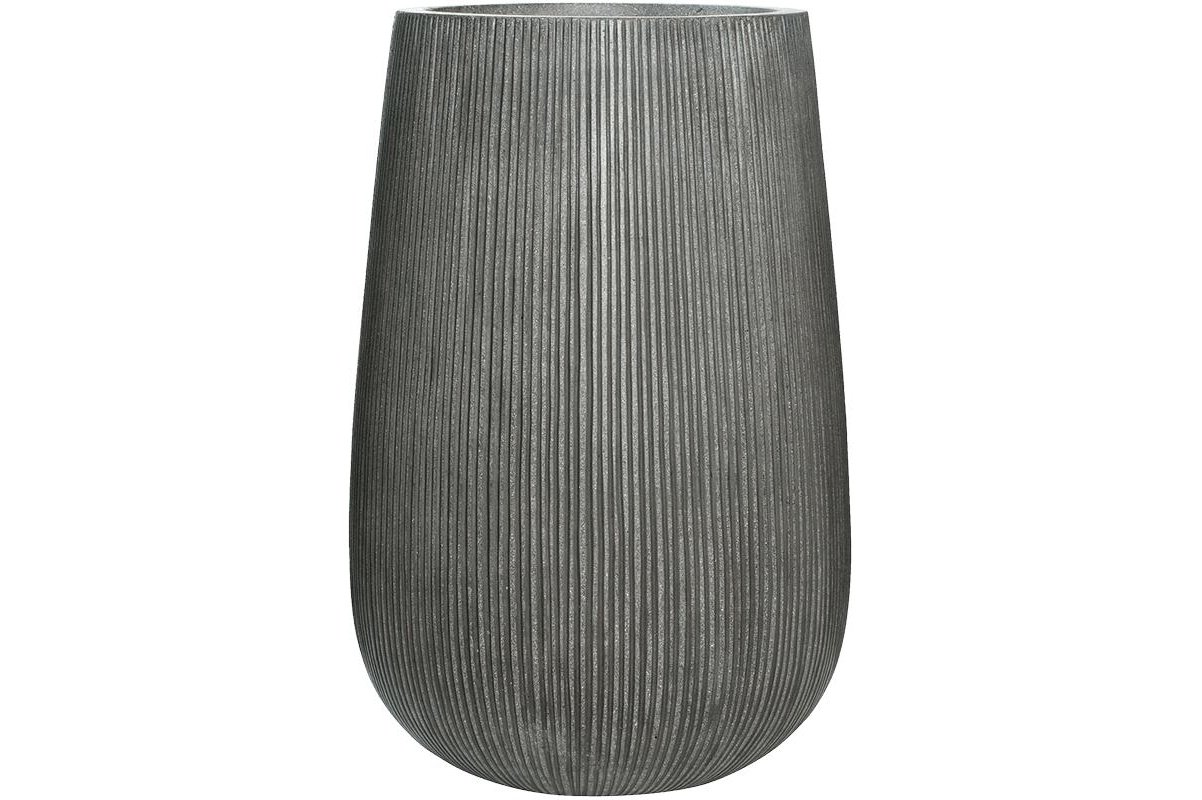 Кашпо fiberstone ridged dark grey patt high m d44 h66 см